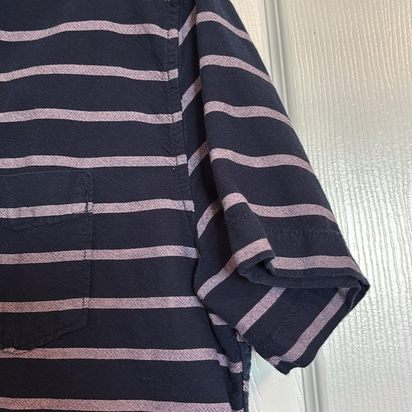 Aeropostale men’s blue striped short sleeve button down shirt size medium - Picture 4 of 8